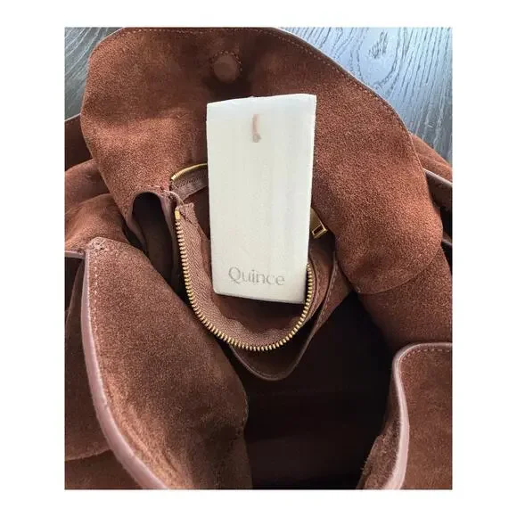 Quince NEW Italian Suede Slouchy Shoulder Bag, Color: Whiskey - Picture 8 of 9